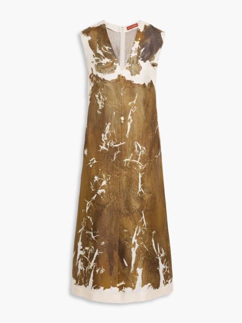 Altuzarra Printed silk-twill midi dress