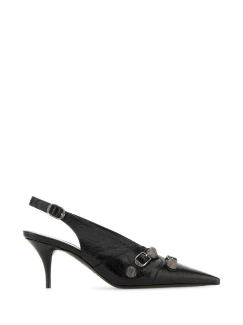 BALENCIAGA Black leather Cagole pumps