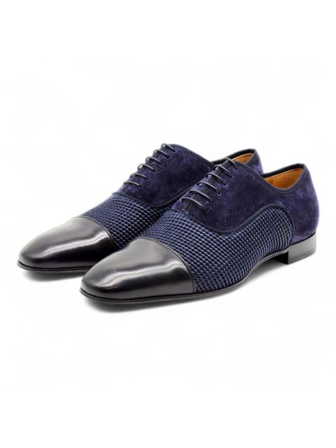 Christian Louboutin Greggo Leather and Suede Oxford Shoes Blue EU 41.5 / US 8.5