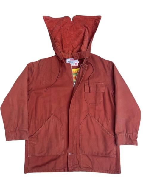 Other Designers Benetton Sanforized Red Hooded Jacket – Colorful Knit Lining