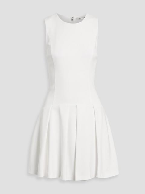 Alice + Olivia Adley pleated crepe mini dress