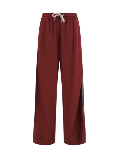Brunello Cucinelli Brunello Cucinelli Cotton Silk Track Pants Cabernet