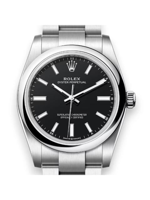 ROLEX Rolex Oyster Perpetual Automatic Chronometer Black Dial Ladies Watch M124200-0010