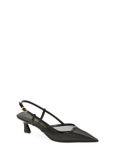 Stuart Weitzman Stuart Weitzman Vinnie 50 Slingback Pump in Black/Black at Nordstrom