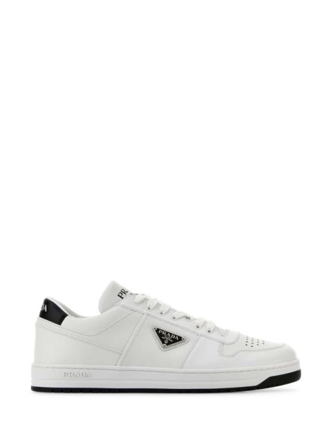 Prada Prada Men White Leather Downtown Sneakers