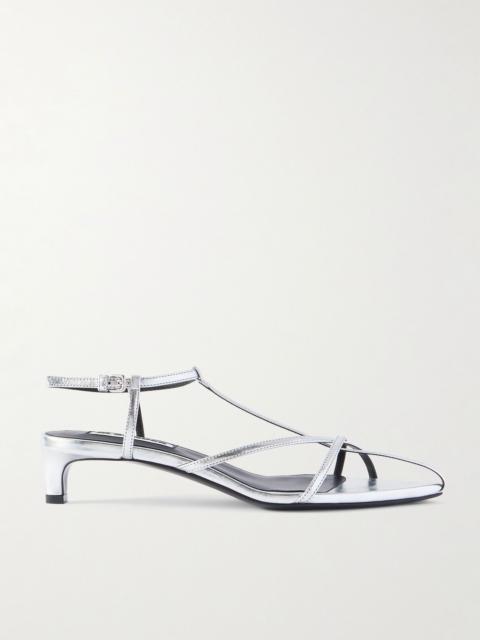 Jil Sander Metallic leather sandals Silver