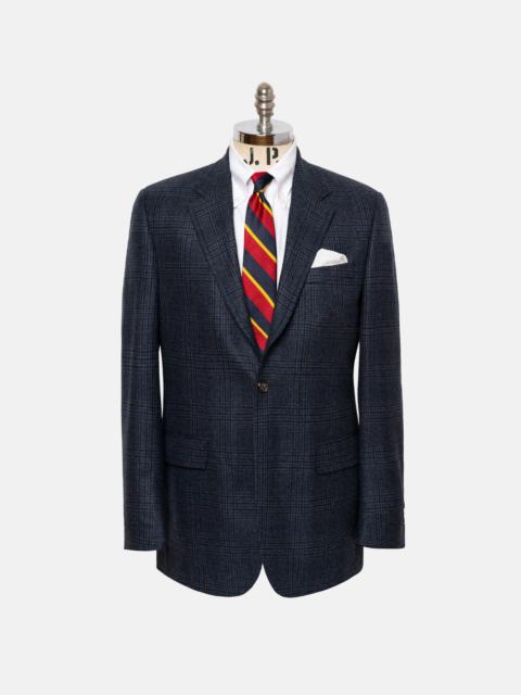 J. PRESS MADE-IN-CANADA BLUE PLAID PURE CASHMERE SPORT COAT
