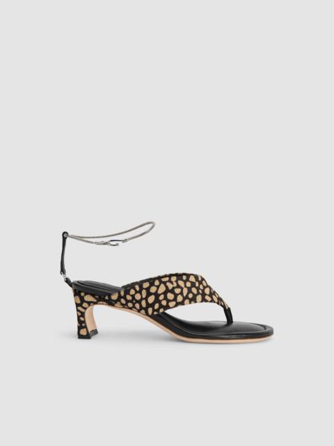 BY FAR Dasha Heel Black Cheetah Pony Hair