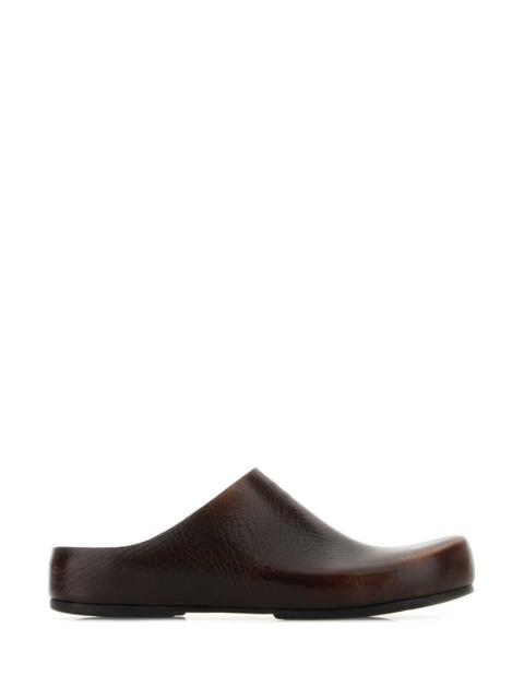 Miu Miu Miu Miu Women Dark Brown Leather Slippers