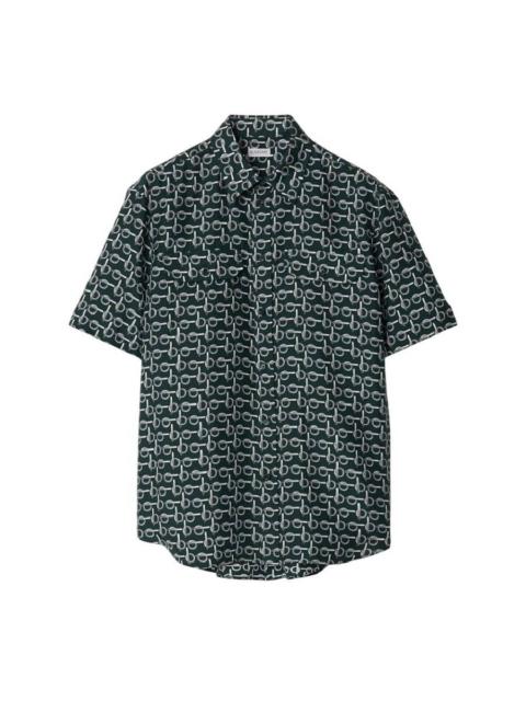 Burberry Burberry Men's B Printed Silk Shirt, Size Large