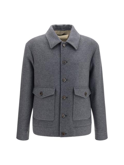 Valentino Valentino Wool and Cashmere Jacket Dark Grey