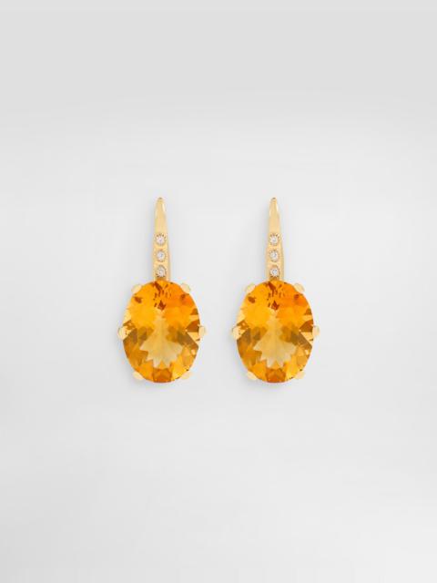 Dolce & Gabbana Anna earrings in 18-carat yellow gold with citrines and diamonds