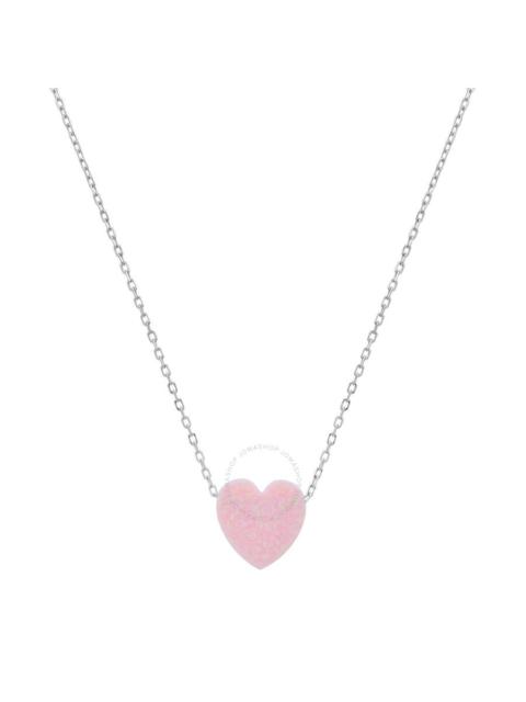 Other Designers Kylie Harper Sterling Silver Pink Opal Heart Necklace