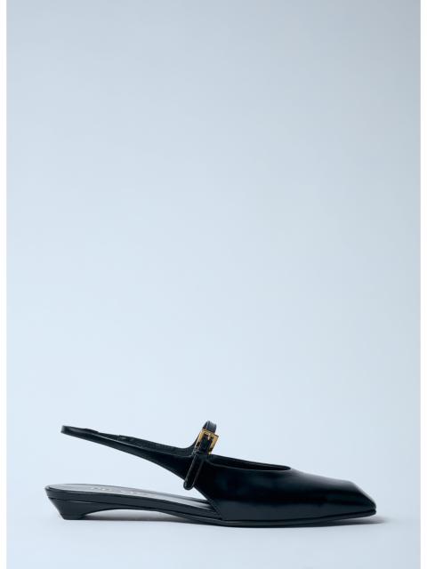 Prada Women Leather Slingback Ballerina Pumps