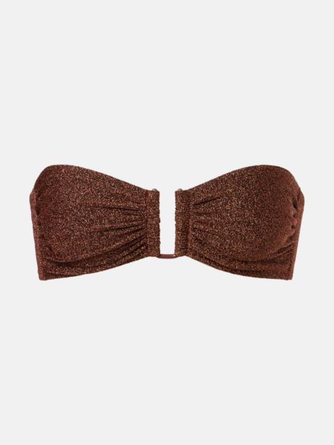 Flamboyant lurex® bandeau bikini top