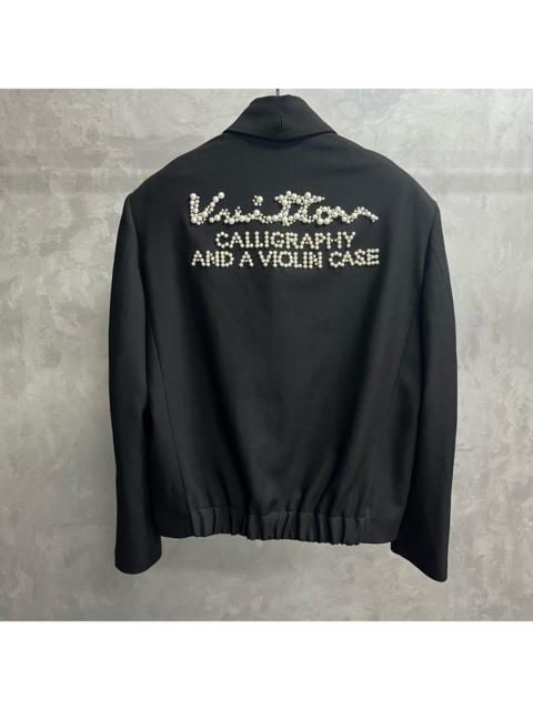 Louis Vuitton  Louis Vuitton Black logo lettering beaded wool long-sleeved jacket