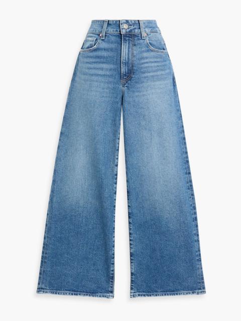 PAIGE Sasha cropped faded high-rise wide-leg jeans