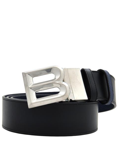 Other Designers Bally - Bally B Bold Palladium Buckle Leather Belt