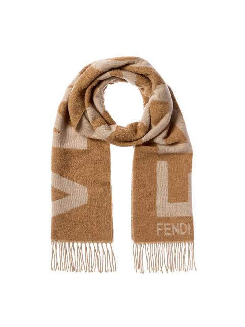 FENDI Logo Jacquard Wool & Alpaca-Blend Scarf