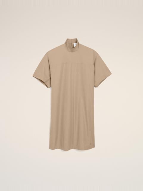 AMI Paris BEIGE COTTON STAND UP COLLAR BUTTONED DRESS