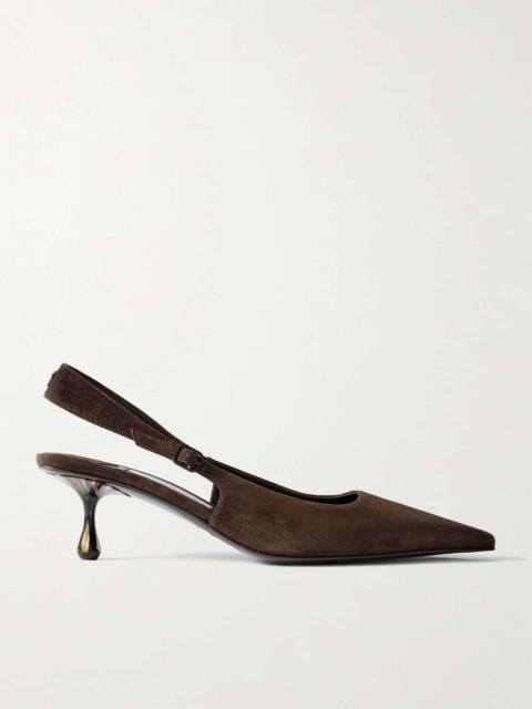 Amel 50 suede slingback pumps Chocolate
