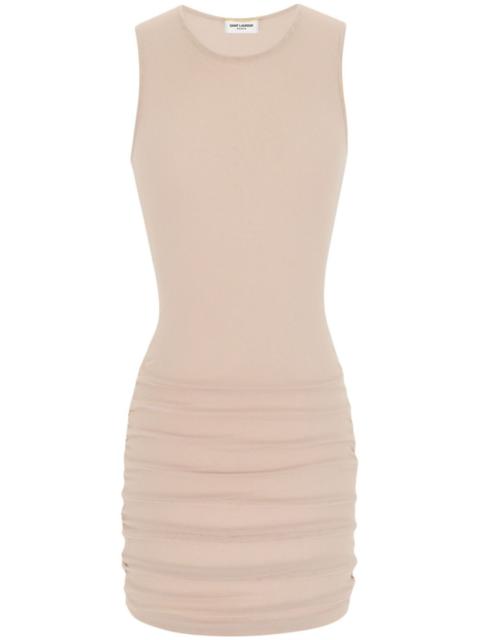 Saint Laurent Stretch Tulle Short Dress