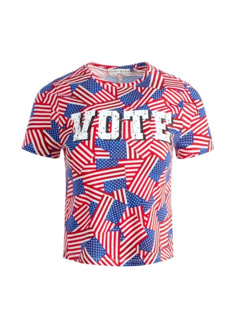 Alice + Olivia A+O X I AM A VOTER® CINDY CROPPED TEE