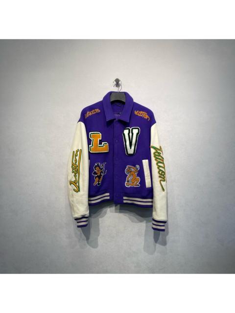 Louis Vuitton Louis Vuitton purple frog-print baseball jacket