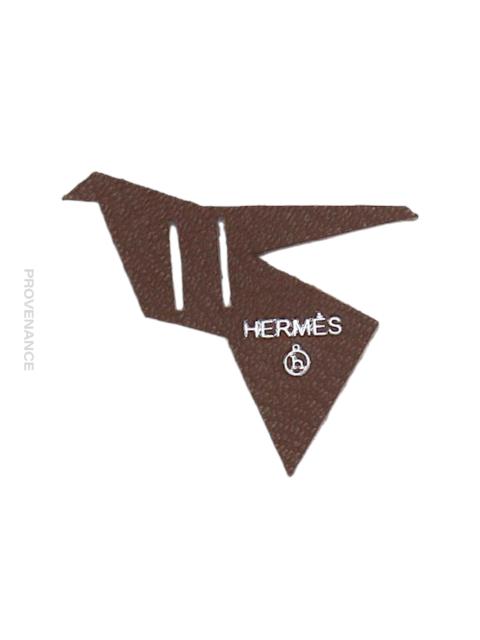 Hermès Hermes Petit "h" Bird Ribbon Charm - Brown Leather