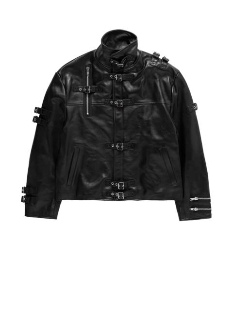 doublet Doublet Buckle Overload Leather Jacket Black