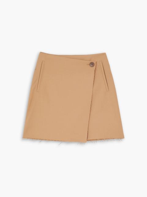 BY MALENE BIRGER Esmaa frayed stretch-twill mini wrap skirt