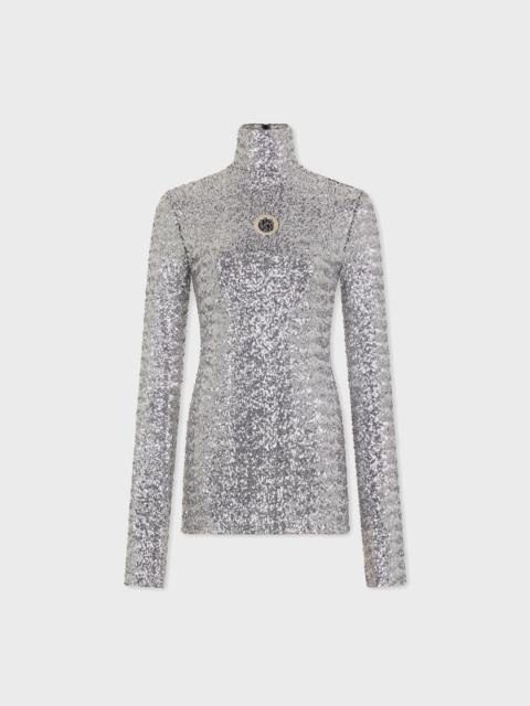 rabanne SEQUIN TURTLE-NECK TOP