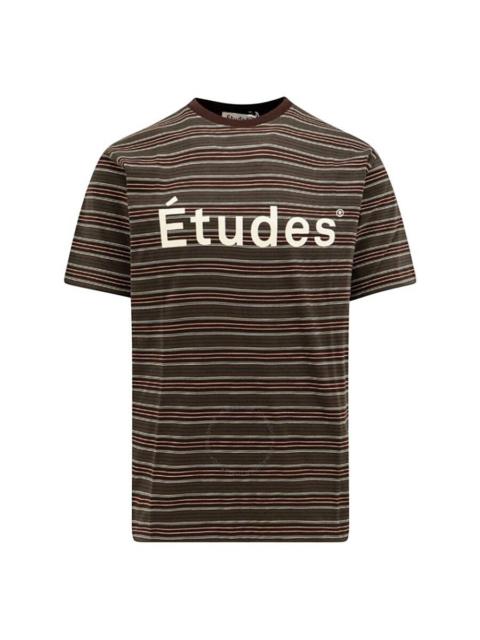 Étude Etudes Brown Striped Wonder Logo T-Shirt