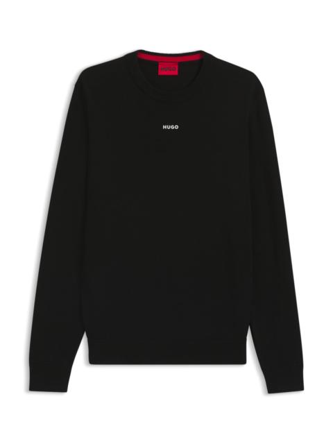 HUGO LOGO-DETAIL SWEATER IN COTTON
