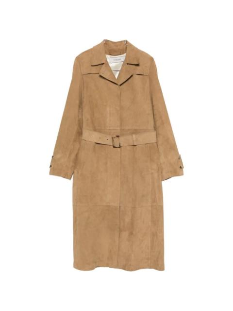Golden Goose `Journey` Leather Trench Coat With Belt