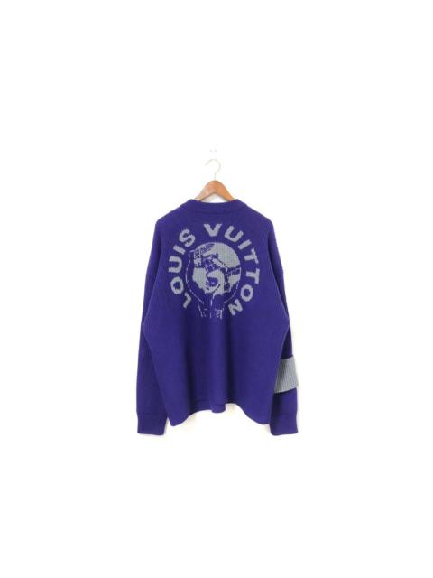 Asia exclusive purple jacquard earth sweater