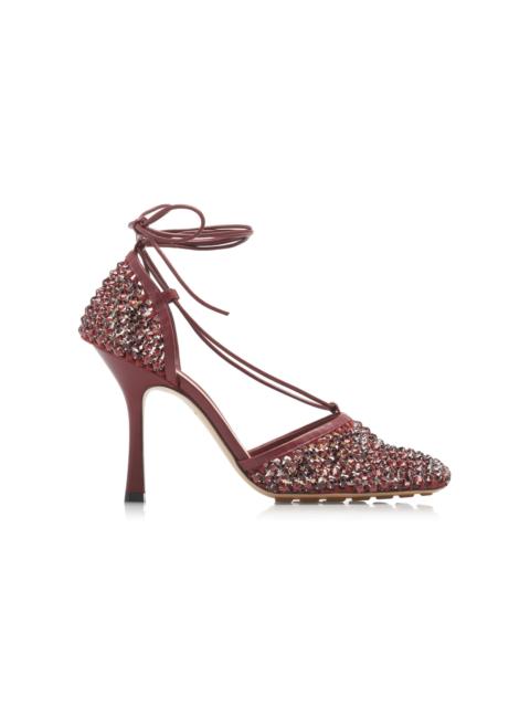 Bottega Veneta Sparkle Stretch Sandals burgundy
