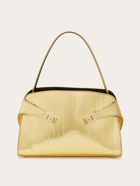 FERRAGAMO Hug soft bicolor shoulder bag (M)