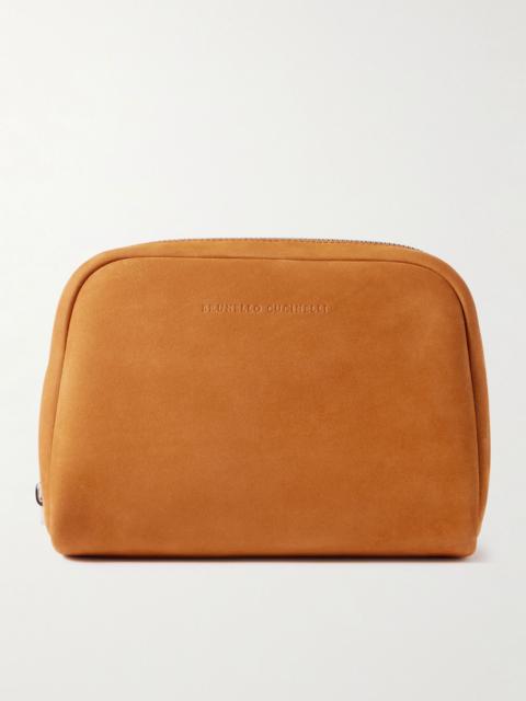 Brunello Cucinelli Suede Wash Bag Tan