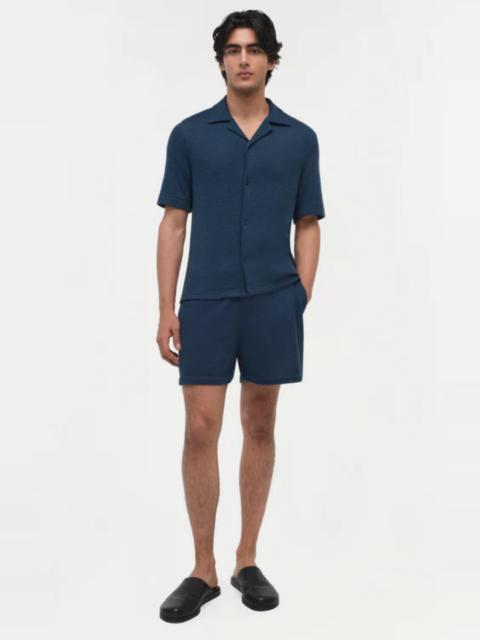 SIMKHAI Troy Wool Silk Shirt Midnight