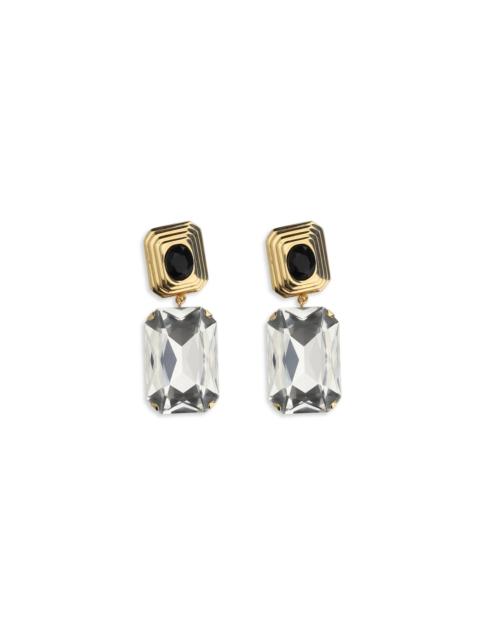 Alessandra Rich Alessandra Rich Crystal Drop Clip-on Earrings Black-Cry-Gold