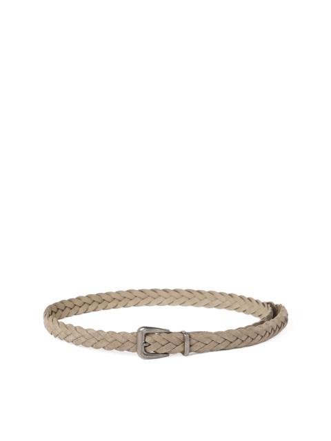Brunello Cucinelli Braided belt in Light Grey at Nordstrom
