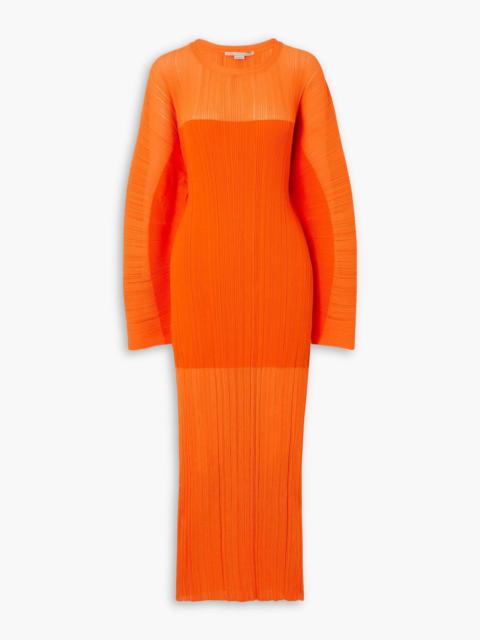 Stella McCartney Plissé-knit midi dress