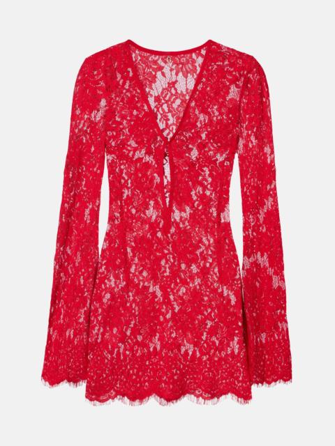 BANANHOT Millie cotton and brocade lace minidress