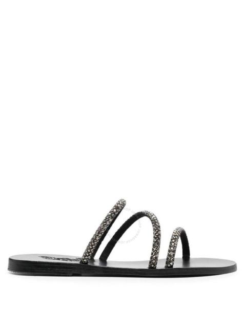 ANCIENT GREEK SANDALS Ancient Greek Sandalsv Ladies Black Polytimi Crystal Sandals