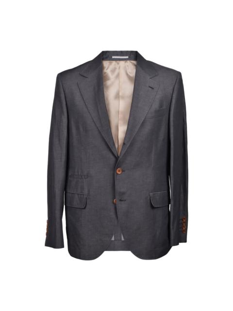 Brunello Cucinelli Brunello Cucinelli Gray Wool Linen Blend Suit