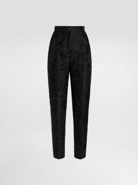 Dolce & Gabbana Peony-motif brocade trousers