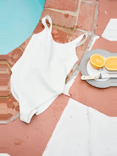 SPRWMN OFF-WHITE TINY LOGO ONE PIECE SWIMSUIT