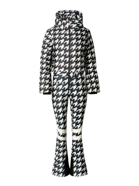 PERFECT MOMENT Polar Flare Houndstooth Down Ski Suit black/white