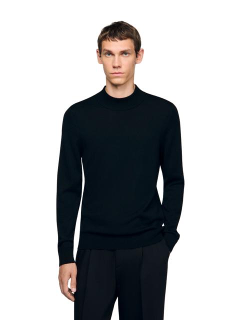 Sandro Industrial Mock Neck Wool Sweater